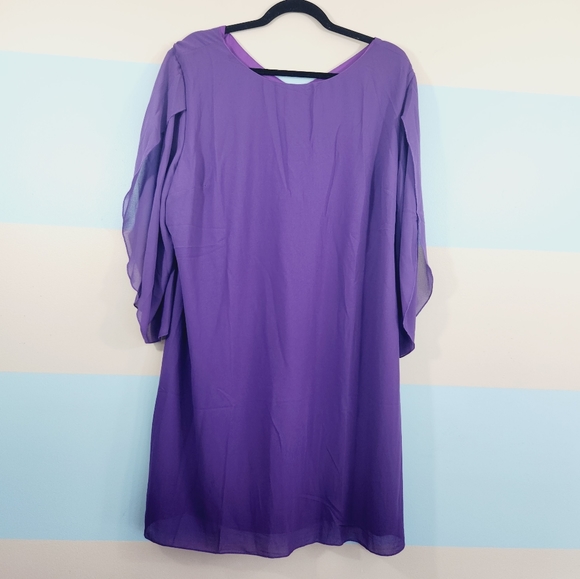 NWT Grace Karin Plus Size Purple Chiffon Dress - Picture 7 of 8